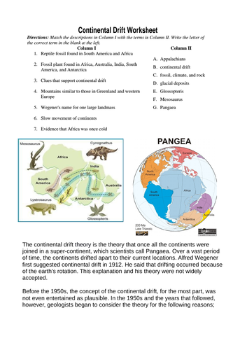 AQA GCSE Geography 3.1.1.2 Plate Tectonics & Continental Drift & Plate