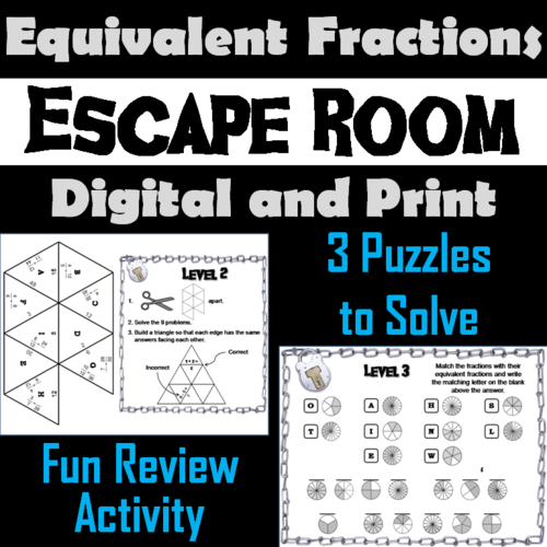 Equivalent Fractions: Math Escape Room