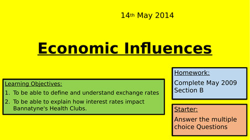 Economics Influences: A Level Business