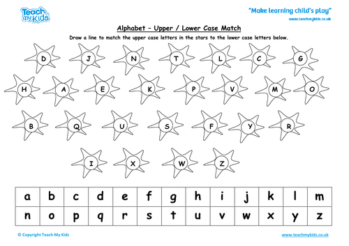 Writing the Alphabet - Match the Upper and Lower Case Letters