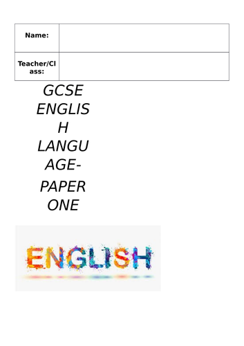 English Language Paper 1 Guided Exam Paper