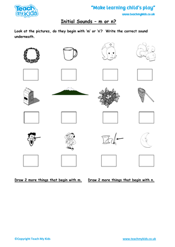 Phonics - Initial Sounds 'm' or 'n'?