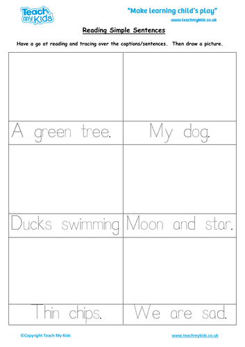 Reading Simple Sentences / Captions - EYFS, Year1
