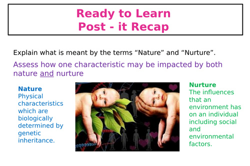 Nature vs Nurture Lesson activities