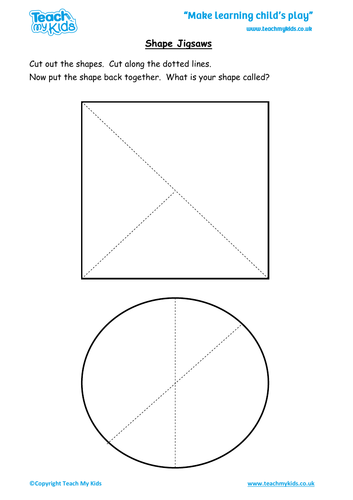 Shape Jigsaws - 2D Shapes, Recognising and Naming Shapes, EYFS, Year1