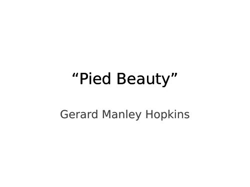 pied beauty line by line analysis