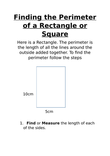 Finding the Perimater of a square or rectangle