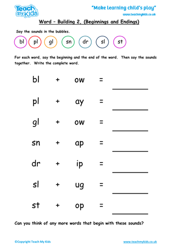 Phonics -  Word Building 2 - Using Digraphs to Build Words