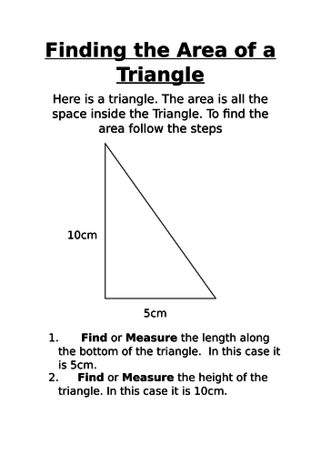 Finding the area of a Triangle