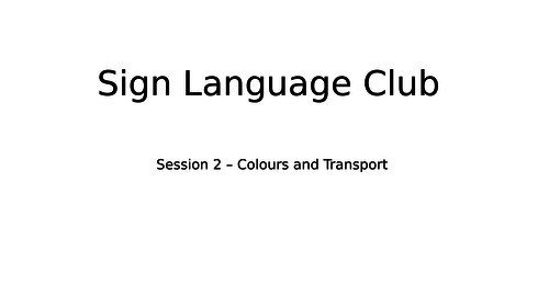 British  sign language - transport and colours