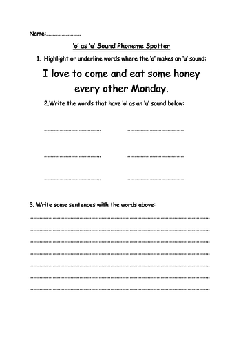 Phoneme Spotter 'o' as 'u' Sound