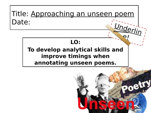 Approaching an unseen poem