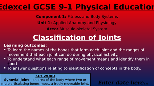 Edexcel 9-1 GCSE Physical Education - Component 1 - Topic 1 Lesson PowerPoints
