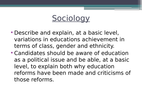 GCSE Sociology Ethnicity and Education