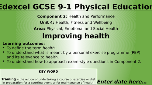 Edexcel 9-1 GCSE Physical Education - Component 2 - Topic 1