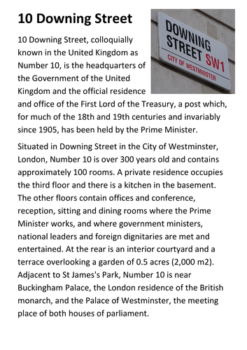 10 Downing Street Handout