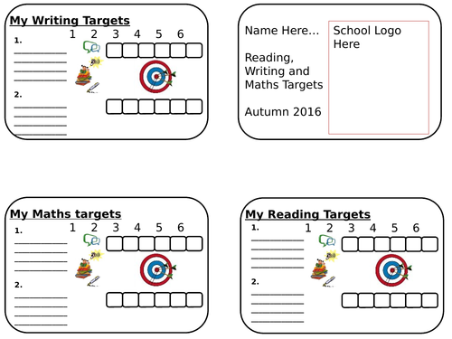 Target Sheet - Recording Evidence - Stickers / Reading Writing and Maths
