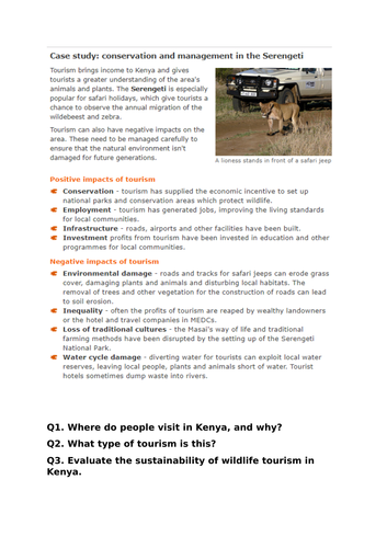 Tourism as a development tool: Kenya