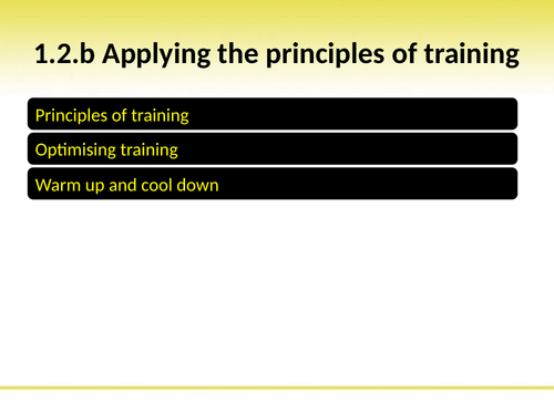 OCR GCSE PE: PowerPoint 1.2.b Principles of training