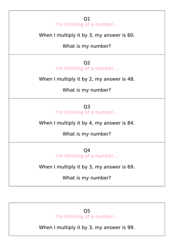 2 Digit by 1 Digit Multiplication (No Exchange) - Understanding Activities