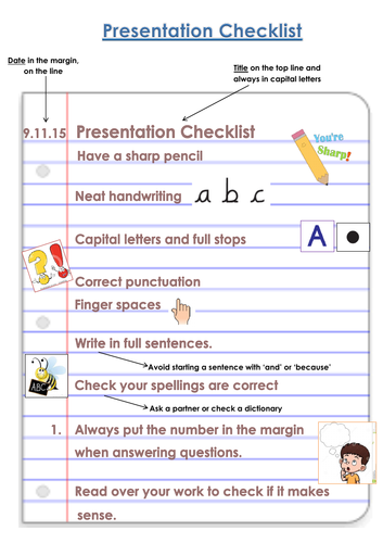 Student Presentation (Writing) Checklist