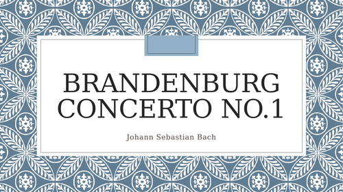 Bach Brandenburg Concerto no.1 Complete Module