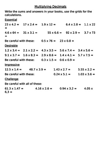 Multiplying Decimals