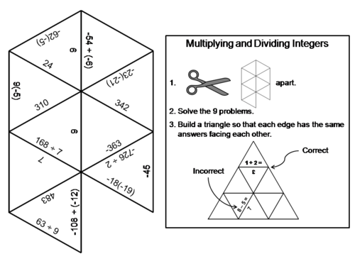 Multiplying And Dividing Integers Game: Math Tarsia Puzzle | Teaching Resources