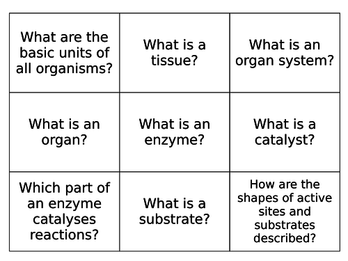 AQA 9-1 Biology (Trilogy) Organisation (Digestion and Enzymes) Flash Cards - Revision