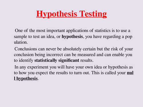 Hypothesis Testing