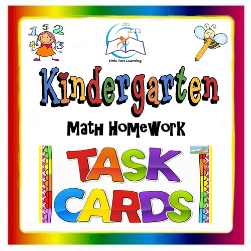 Kindergarten Math Task Cards | Kindergarten Math Homework Task Cards