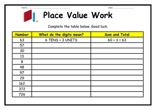 Place Value Activity Booklet - 4 pages
