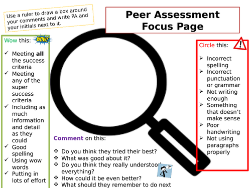 Peer Assessment Focus Page