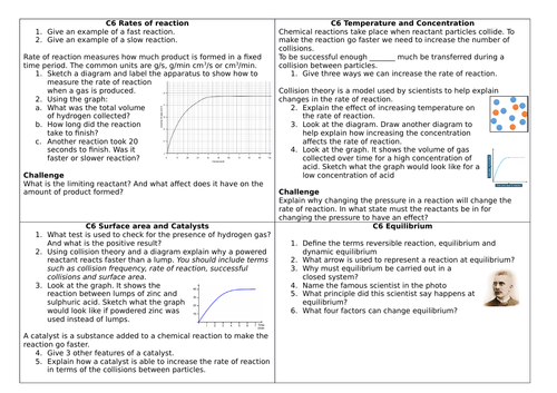 AQA C6 Rate and extent of changes revision