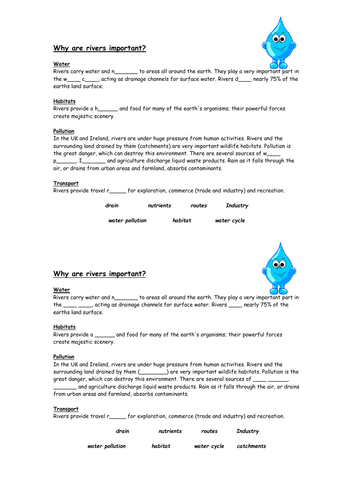 Why Are Rivers Important - Worksheet