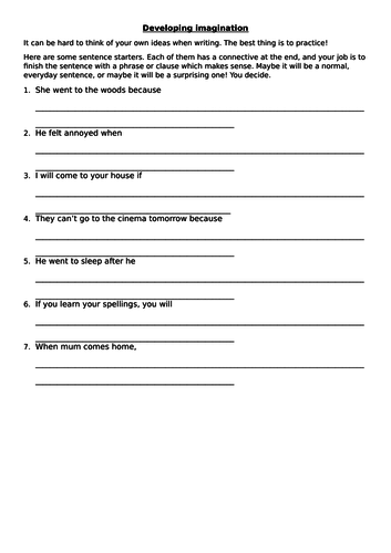 Developing imagination