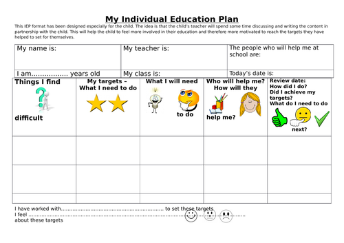 Child Friendly IEP | Teaching Resources