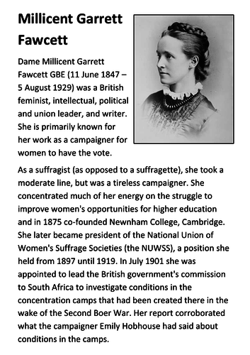 Millicent Garrett Fawcett Handout