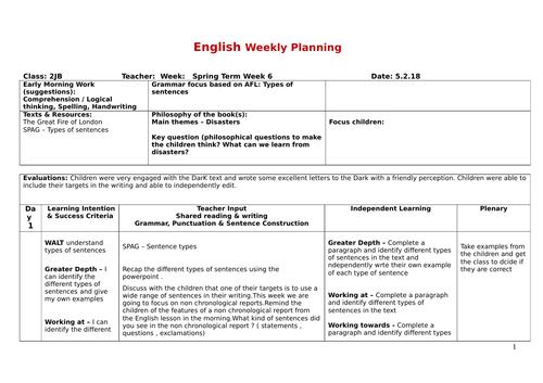 non chronological report planning - Year 2