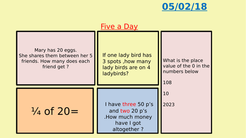 5 questions per day to address misconceptions year 2
