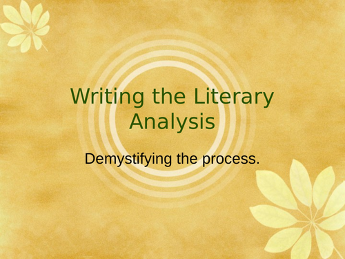 How to Write a Literary Analysis PPT