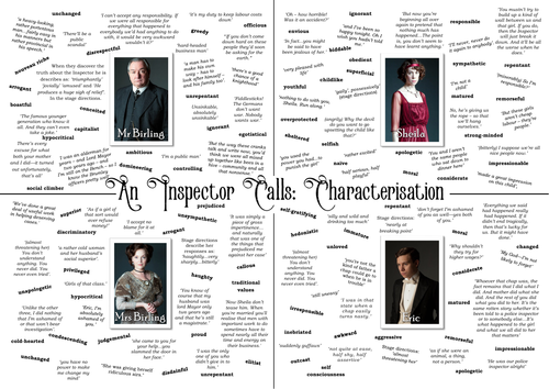 An Inspector Calls Character and Theme Learning Mats