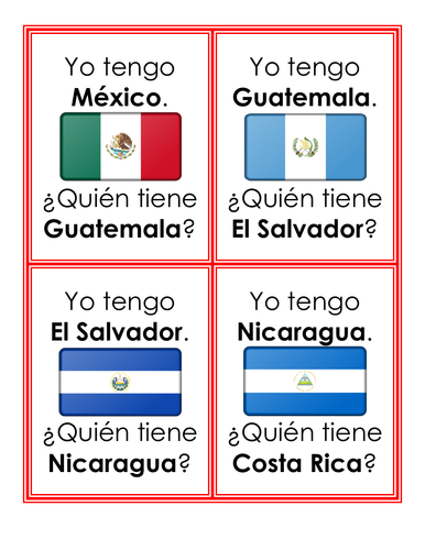 Los países hispanohablantes  - ¿Quién tiene? - Card Game