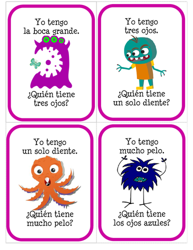 La descripción - ¿Quién tiene/es? - Card Game