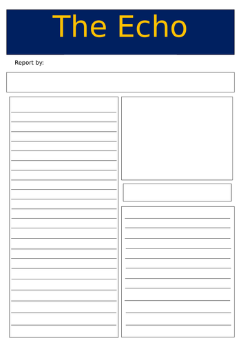 Newspaper report template