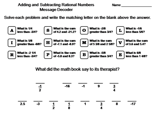 adding-and-subtracting-rational-numbers-activity-math-message-decoder