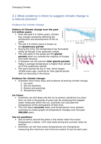 gcse-geography-ocr-b-changing-climate-notes-teaching-resources