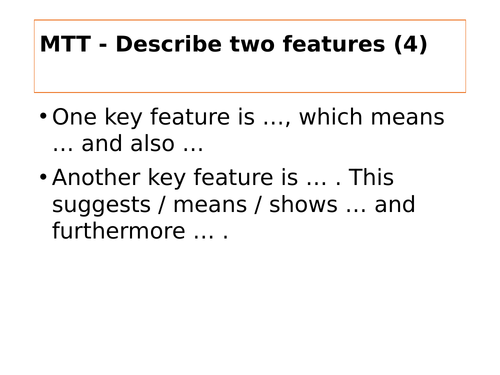 Edexcel Paper 1 sentence starters - MTT