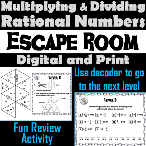 Multiplying and Dividing Rational Numbers: Math Escape Room
