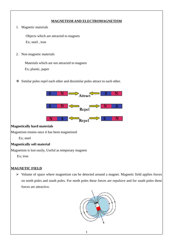 Igcse Physics Magnetism And Electromagnetism Teaching Resources 